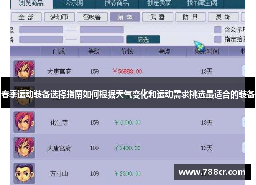 春季运动装备选择指南如何根据天气变化和运动需求挑选最适合的装备